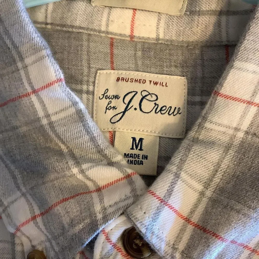 J. Crew Stylish Brushed Twill Slim Fit Plaid Button-Up‎ Shirt